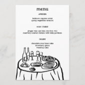 Whimsical Buffet Table Doodle Sketch Modern CUSTOM Menu (Voorkant)