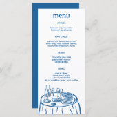 Whimsical Buffet Table Doodle Sketch Modern CUSTOM Menu (Voorkant / Achterkant)