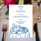 Whimsical Buffet Table Doodle Sketch Modern CUSTOM Menu