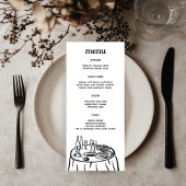 Whimsical Buffet Table Doodle Sketch Modern CUSTOM Menu