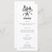 Whimsical Buffet Table Doodle Sketch Modern CUSTOM Menu (Voorkant / Achterkant)
