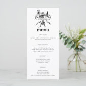 Whimsical Buffet Table Doodle Sketch Modern CUSTOM Menu (Staand voorkant)