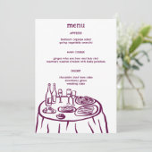 Whimsical Buffet Table Doodle Sketch Modern CUSTOM Menu (Staand voorkant)