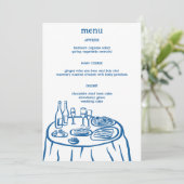 Whimsical Buffet Table Doodle Sketch Modern CUSTOM Menu (Staand voorkant)