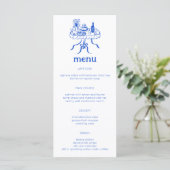 Whimsical Buffet Table Doodle Sketch Modern CUSTOM Menu (Staand voorkant)