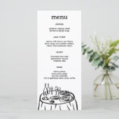 Whimsical Buffet Table Doodle Sketch Modern CUSTOM Menu (Staand voorkant)