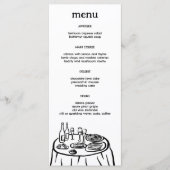 Whimsical Buffet Table Doodle Sketch Modern CUSTOM Menu (Voorkant)