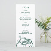 Whimsical Buffet Table Doodle Sketch Modern CUSTOM Menu (Staand voorkant)
