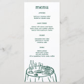 Whimsical Buffet Table Doodle Sketch Modern CUSTOM Menu (Voorkant)