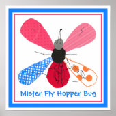 Whimsical Bug Collage Art van 4 jaar oud Nathaniel Poster (Voorkant)