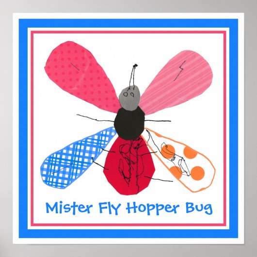 Whimsical Bug Collage Art van 4 jaar oud Nathaniel Poster (Voorkant)