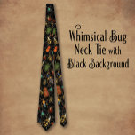 Whimsical Bug Stropdas met zwarte achtergrond<br><div class="desc">Whimsical bug stropdas voor de man met een gevoel van plezier! Zwarte achtergrond met een verscheidenheid van verschillende insectenillustraties.</div>