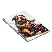 Whimsical Bulldog Chopper Rijden op een motor Notitieboek (Rechterzijde)