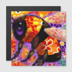Whimsical Bumble Bee Bloemen Rood Geel Magneet