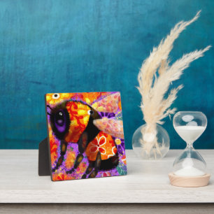 Whimsical Bumble Bee Bloemen Rood Geel Paarse Fotoplaat