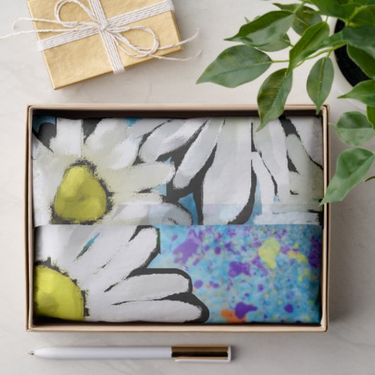 Whimsical Bumble Bee Daisies Bloemen Decoupage Tissuepapier (Geschenk)