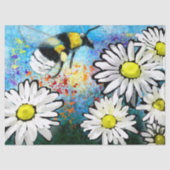Whimsical Bumble Bee Daisies Bloemen Decoupage Tissuepapier (Voorkant)