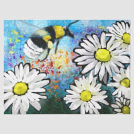 Whimsical Bumble Bee Daisies Bloemen Decoupage Tissuepapier