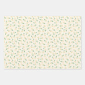 Whimsical Bumble Bee en Honeycomb Floral Inpakpapier Vel (Voorkant 3)