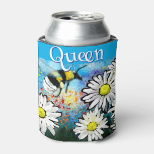 Whimsical Bumble Bee in Daisies gepersonaliseerd Blikjeskoeler