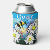 Whimsical Bumble Bee in Daisies gepersonaliseerd Blikjeskoeler (Blikje Achterkant)