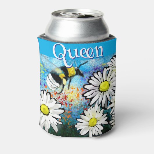 Whimsical Bumble Bee in Daisies gepersonaliseerd Blikjeskoeler (Blikje Achterkant)