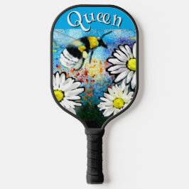 Whimsical Bumble Bee in Daisies gepersonaliseerd Pickleball Paddle