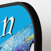 Whimsical Bumble Bee in Daisies gepersonaliseerd Pickleball Paddle (Links Detail)