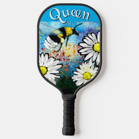 Whimsical Bumble Bee in Daisies gepersonaliseerd Pickleball Paddle (Achterkant)
