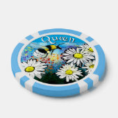 Whimsical Bumble Bee in Daisies gepersonaliseerd Poker Chips (Enkel)