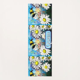 Whimsical Bumble Bee in Daisies gepersonaliseerd Yogamat