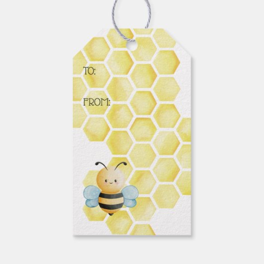 Whimsical Bumblebee Birthday Cadeaulabel (Achterkant)