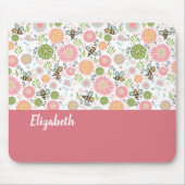 Whimsical Bumblebee Floral Muismat (Voorkant)