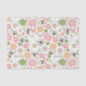 Whimsical Bumblebee Floral Tissuepapier (Voorkant)