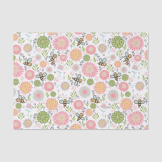 Whimsical Bumblebee Floral Tissuepapier