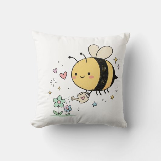  Whimsical Bumblebee Nature Lover  Kussen (Voorkant)