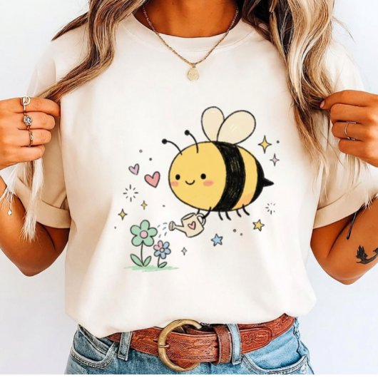 Whimsical Bumblebee Nature Lover Tri-Blend Shirt