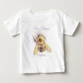 Whimsical Bumblebee & Wildflowers "Bee Happy" (Voorkant)