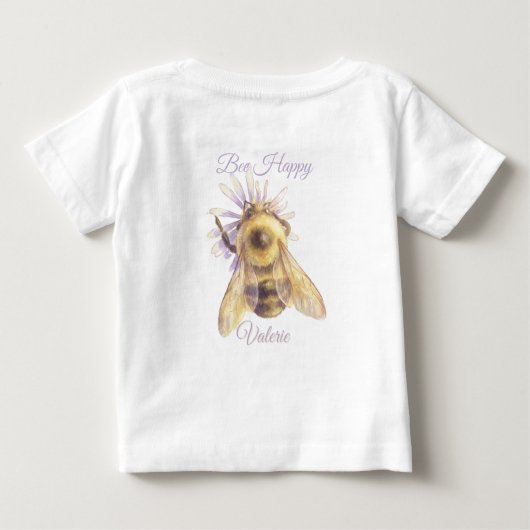 Whimsical Bumblebee & Wildflowers "Bee Happy" (Achterkant)