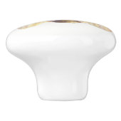 Whimsical Bumblebee & Wildflowers "Bee Happy" Keramische Knop (Zijkant)