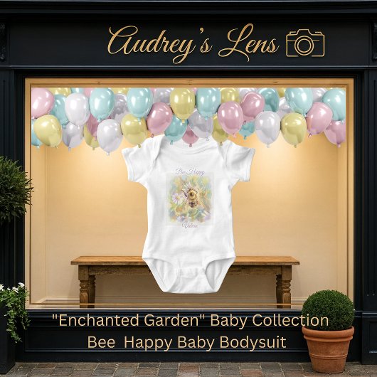 Whimsical Bumblebee & Wildflowers "Bee Happy" Romper