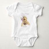 Whimsical Bumblebee & Wildflowers "Bee Happy" Romper (Voorkant)