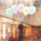 Whimsical Bunch van 5 pastballonnen aangepaste tek Raamsticker (Vel 2)