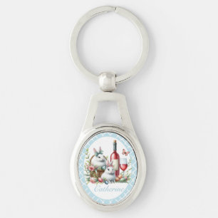 Whimsical Bunnies Easter sleutelhanger
