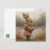 Whimsical Bunnies: Vrolijke Groeten 🐇Digitaal Feestdagenkaart (Voorkant / Achterkant)