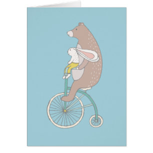 Whimsical Bunny and Beer Riding a Bike Blank