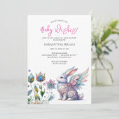 Whimsical Bunny Baby Douche Uitnodigingen (Staand voorkant)