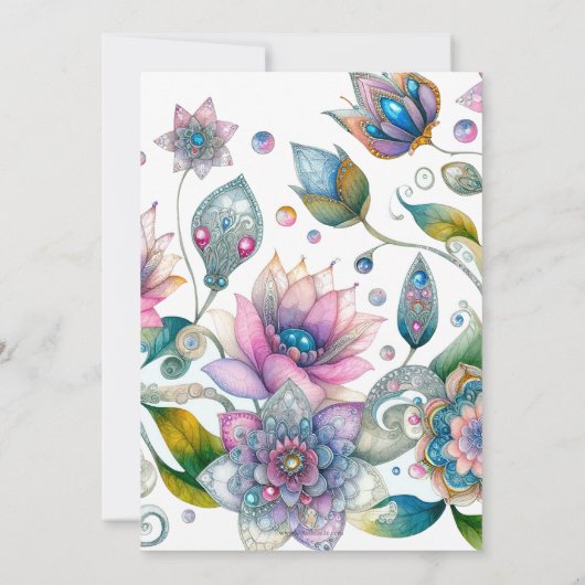 Whimsical Bunny Baby Douche Uitnodigingen (Achterkant)