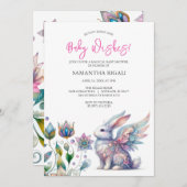 Whimsical Bunny Baby Douche Uitnodigingen (Voorkant / Achterkant)