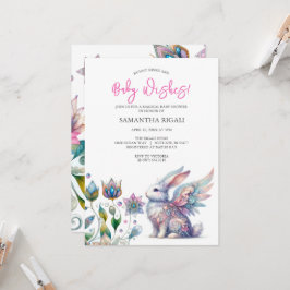 Whimsical Bunny Baby Douche Uitnodigingen